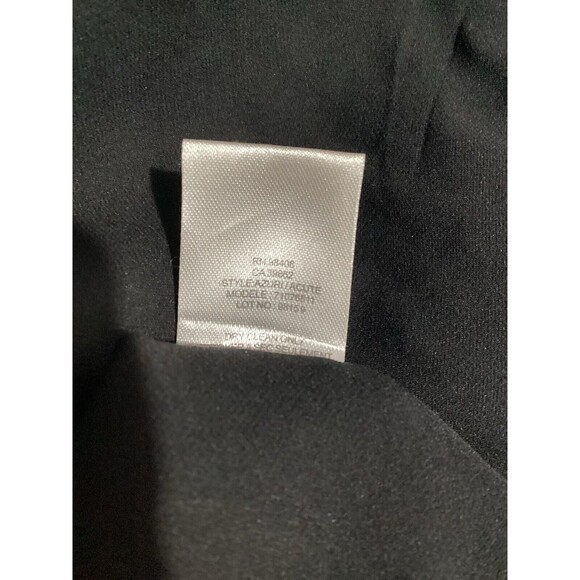 Theory Blue Black Silk Bubble Skirt Career Cocktail Mini Dress Short Sleeve S - Picture 7 of 7